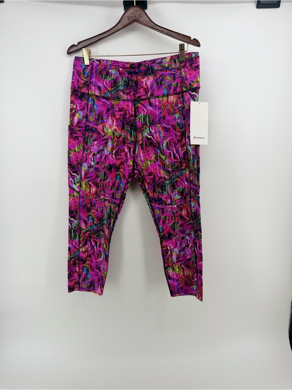 lululemon athletica Pink Multi Abstract Cropped Leggings